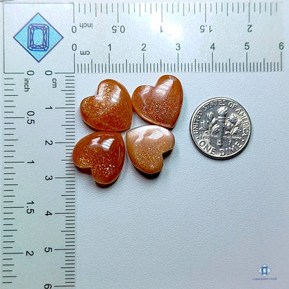 Peach Moonstone Heart Lots