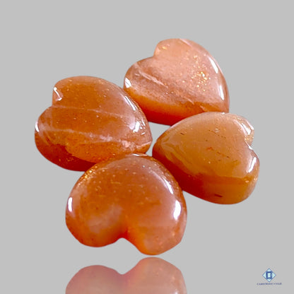 Peach Moonstone Heart Lots