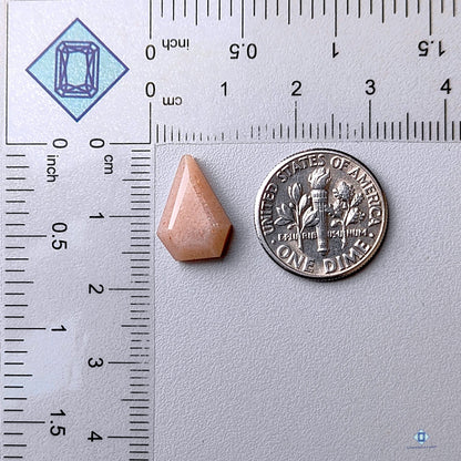 Peach Moonstone Coffin Step Cut