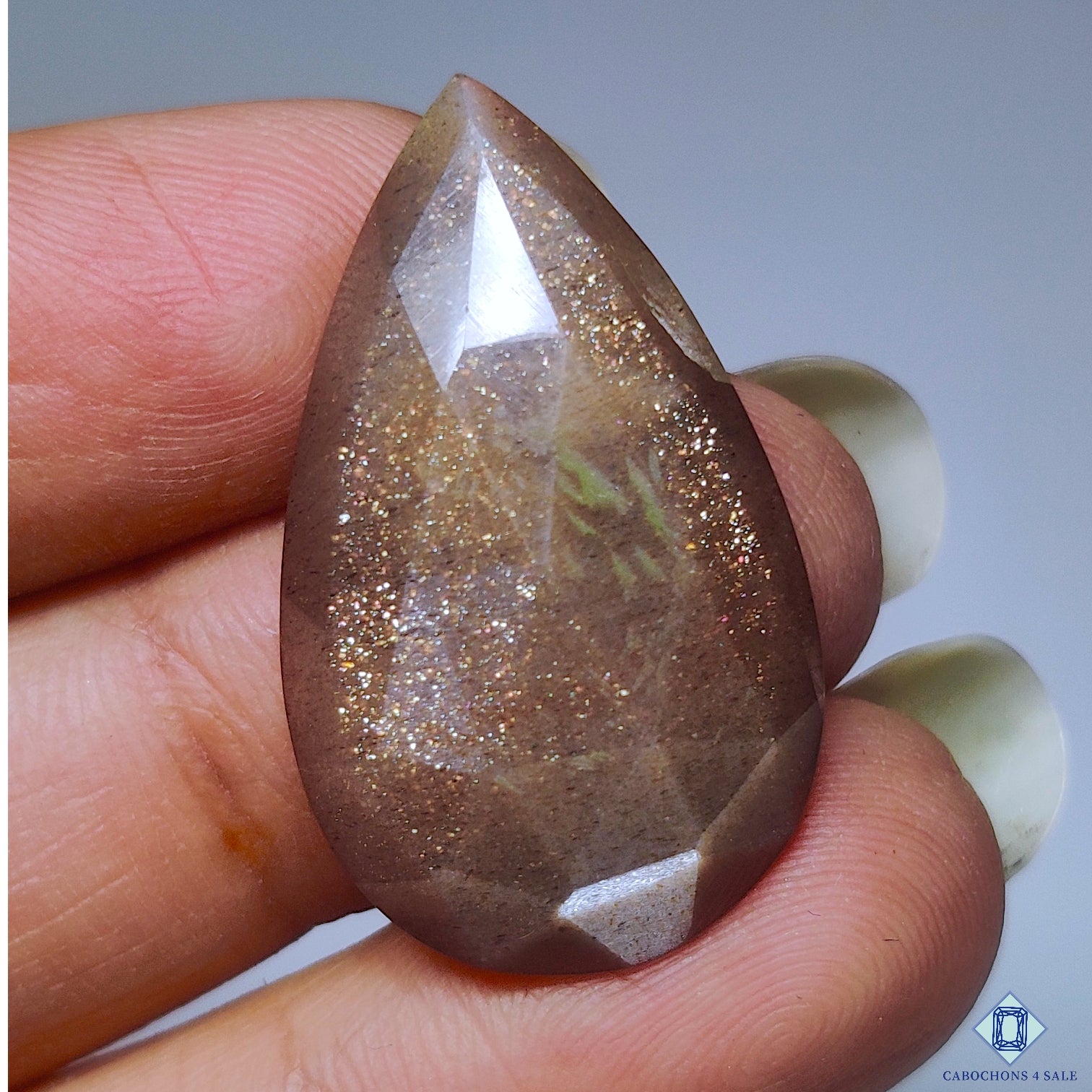 Peach Moonstone With Sunstone