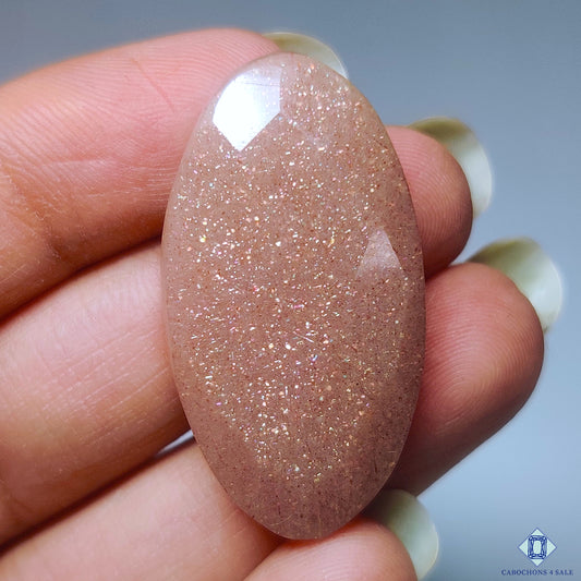 Peach Moonstone With Sunstone