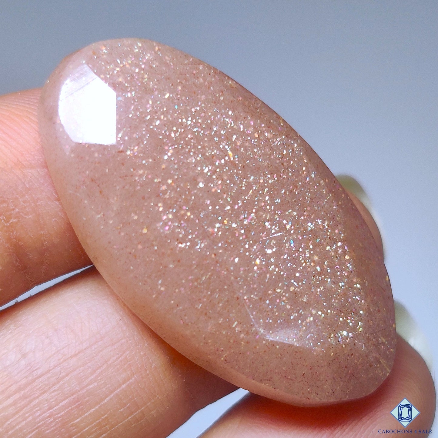 Peach Moonstone With Sunstone