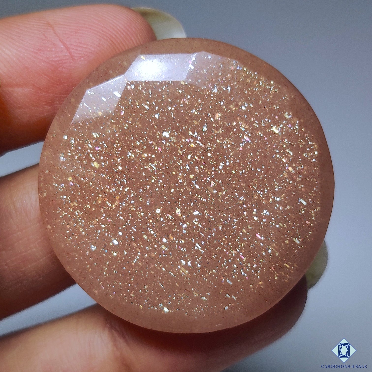 Peach Moonstone With Sunstone