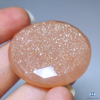 Peach Moonstone With Sunstone