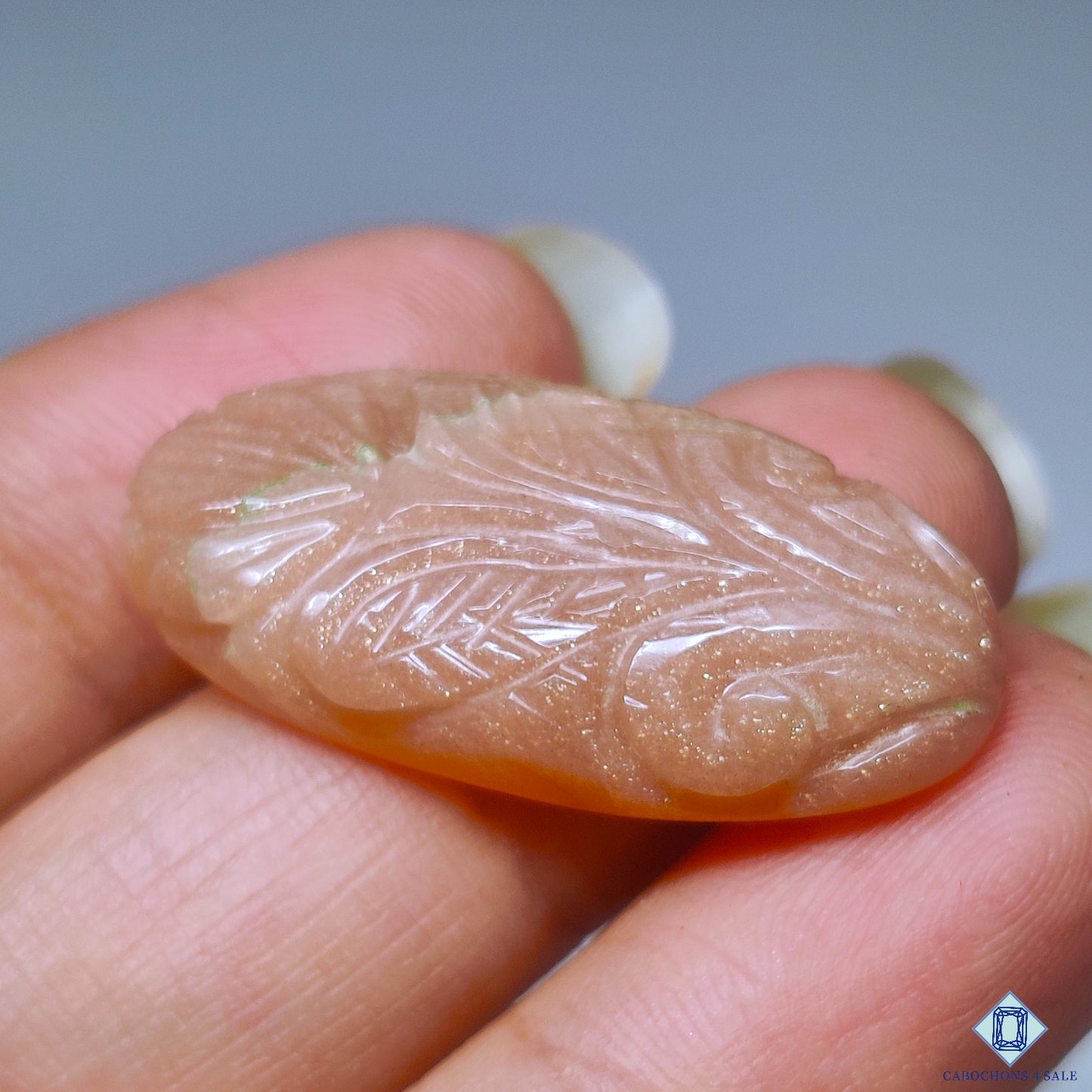 Peach Moonstone With Sunstone