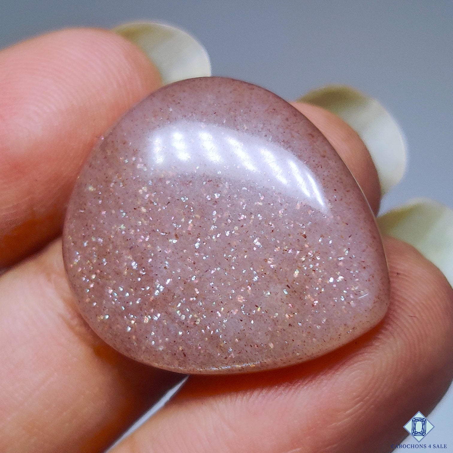 Peach Moonstone With Sunstone