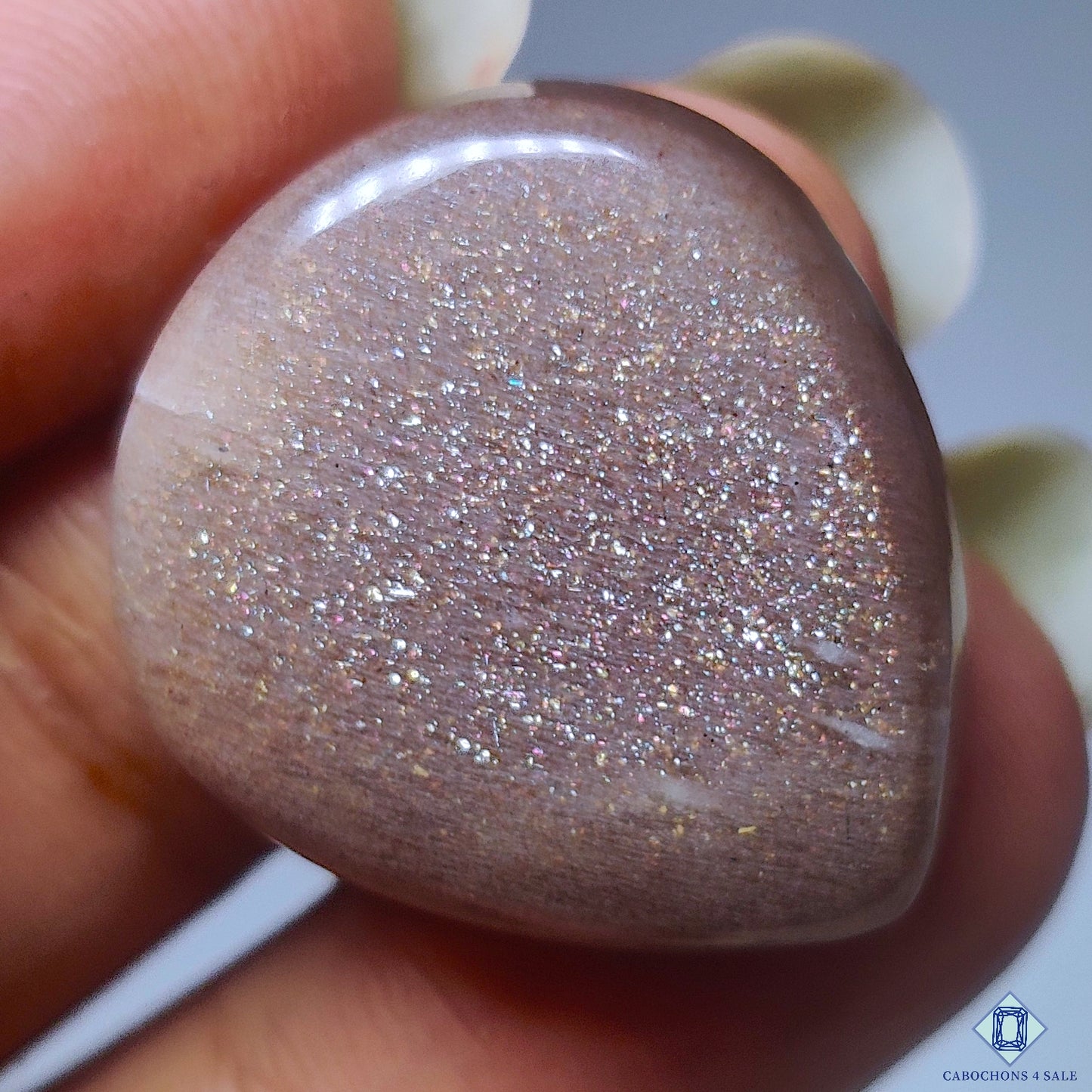 Peach Moonstone With Sunstone