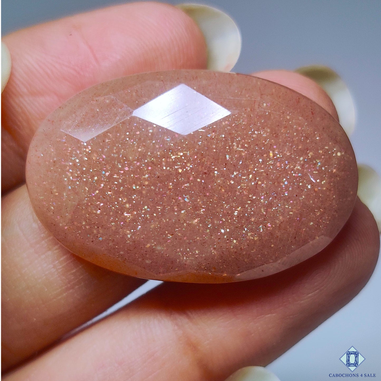Peach Moonstone With Sunstone