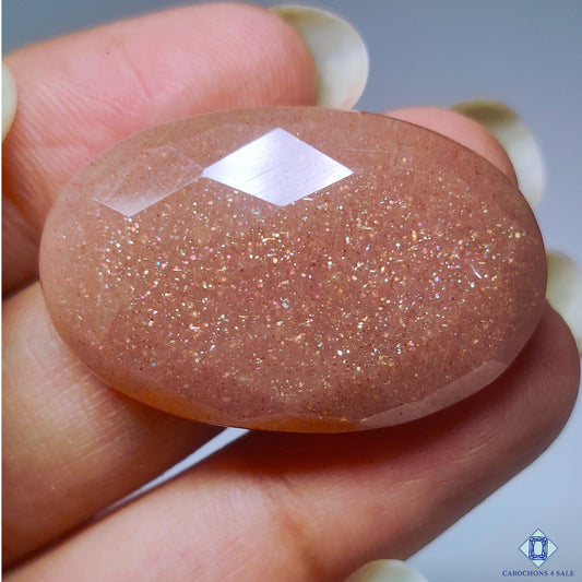 Peach Moonstone With Sunstone