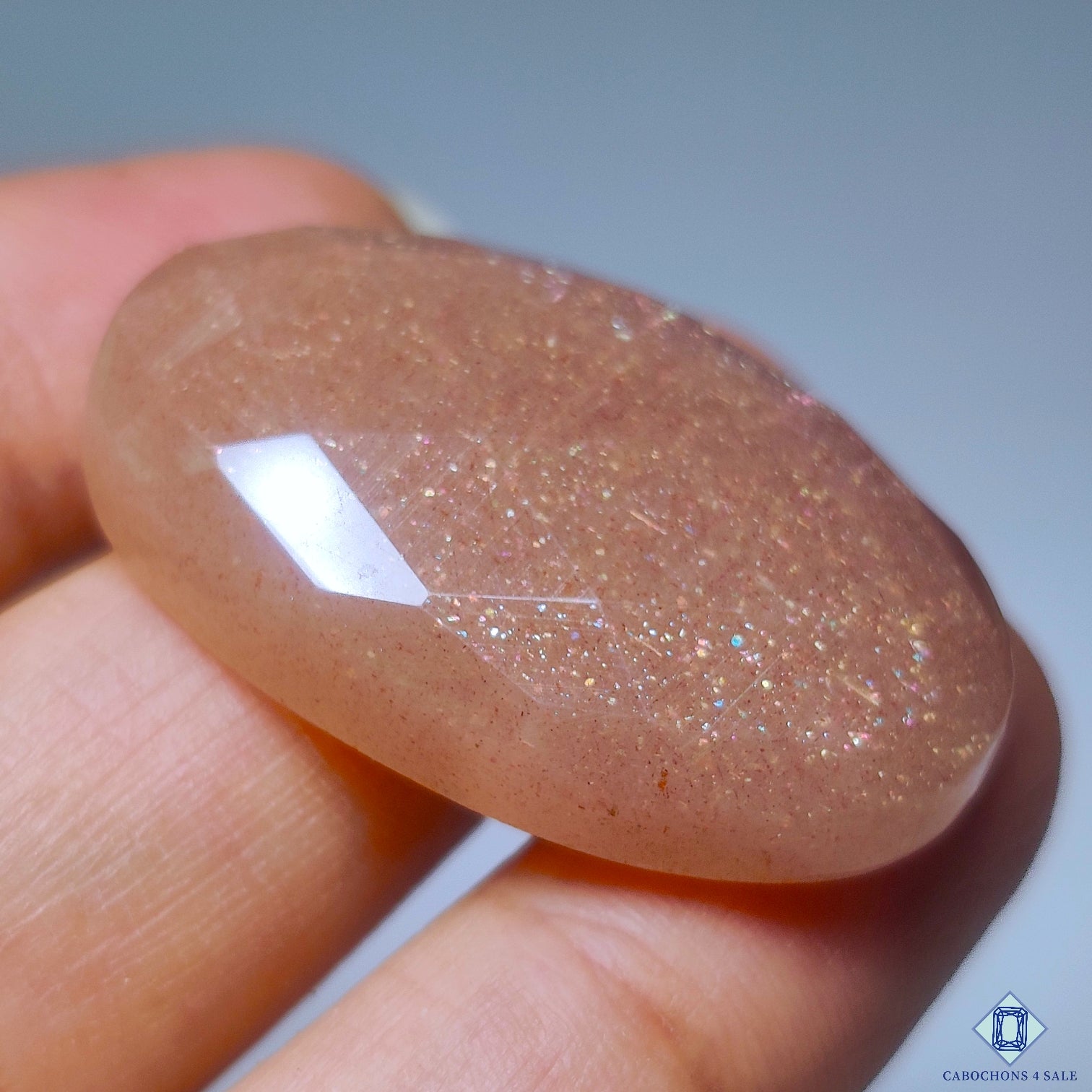 Peach Moonstone With Sunstone