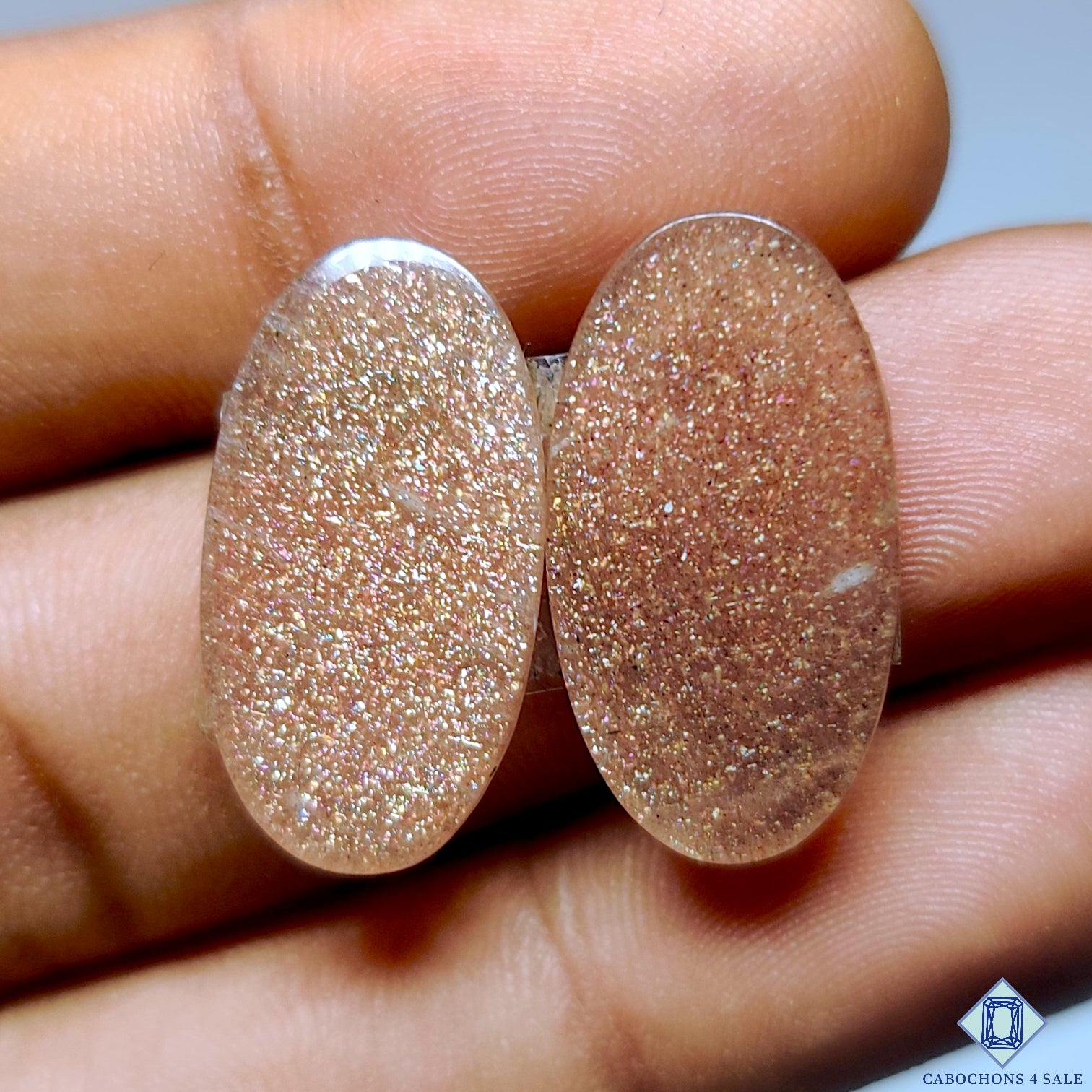Peach Moonstone With Sunstone