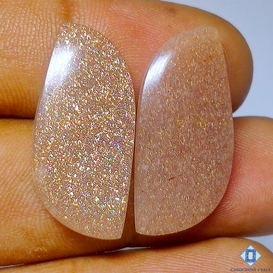 Peach Moonstone With Sunstone