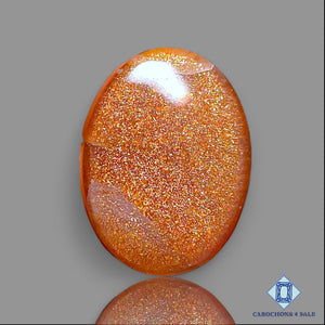Natural Peach Moonstone With Sunstone Gemstone Oval Cabochons 32*24*7mm from Madagascar   available for sale