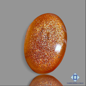 Natural Peach Moonstone With Sunstone Gemstone Oval Cabochons 33*22*6mm from Madagascar   available for sale