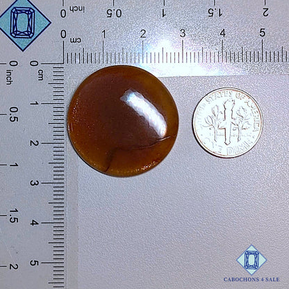 Natural Peach Moonstone With Sunstone Gemstone Round Cabochons 28*5mm from Madagascar   available for sale