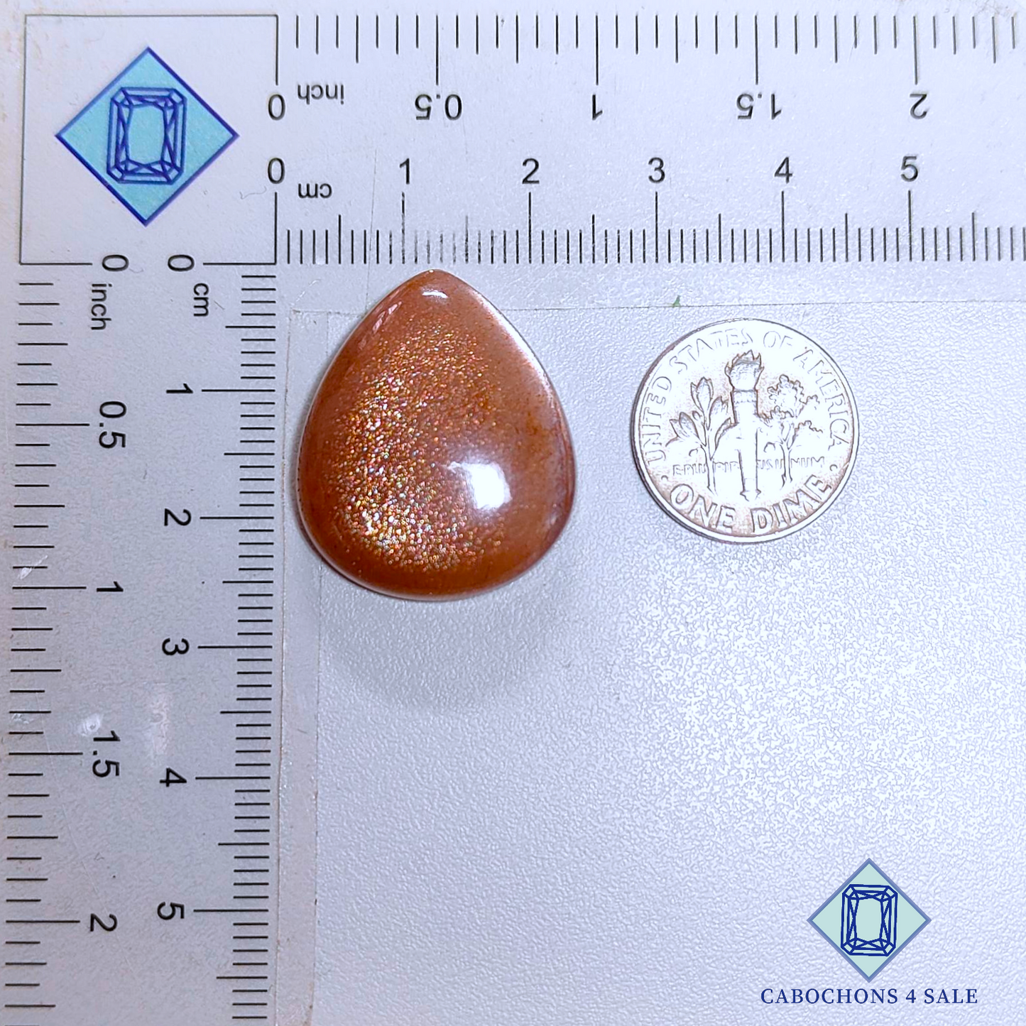 Peach Moonstone with Sunstone Oval Cabochons