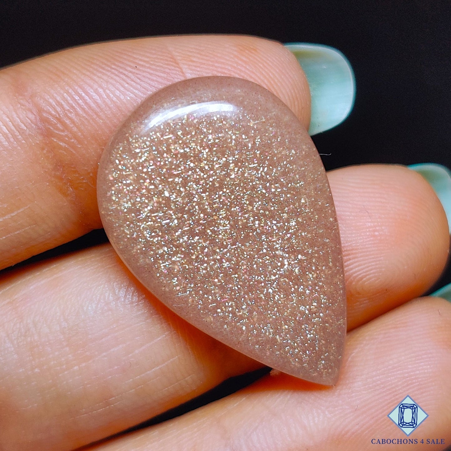 Peach Moonstone with Sunstone