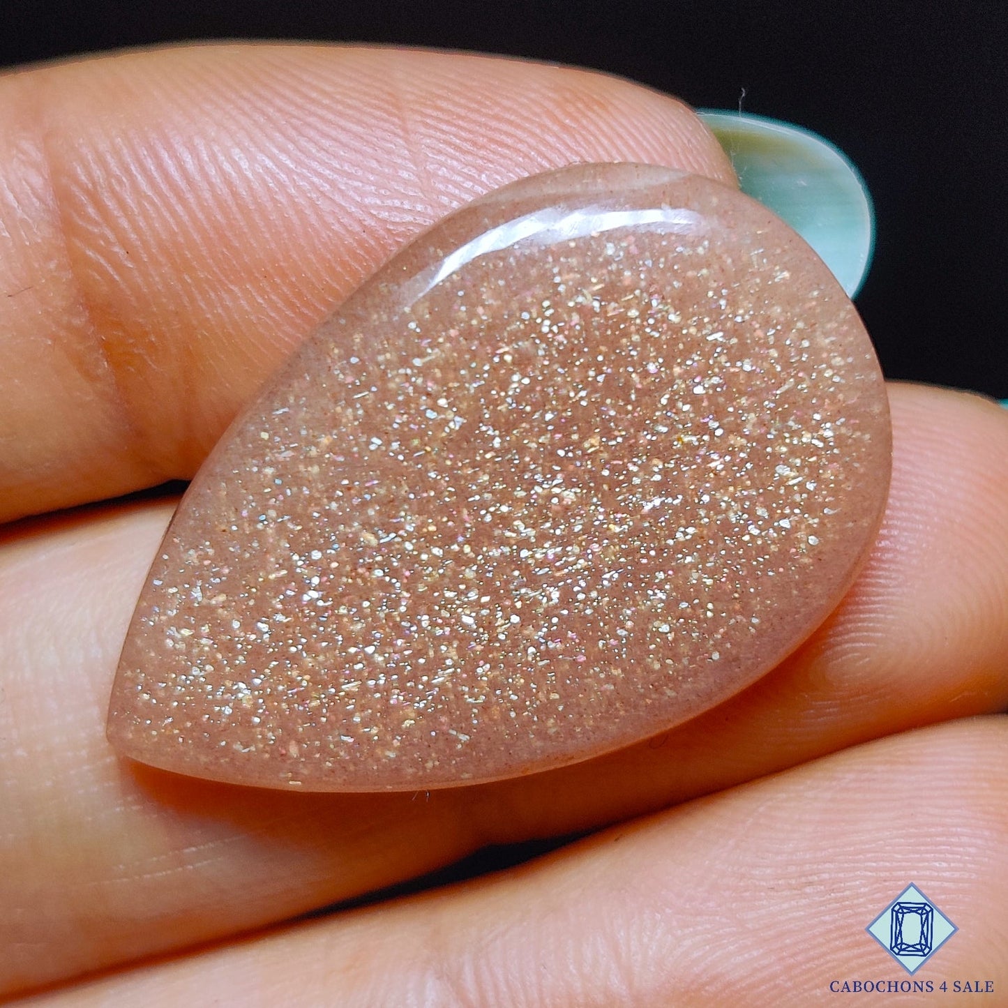 Peach Moonstone with Sunstone
