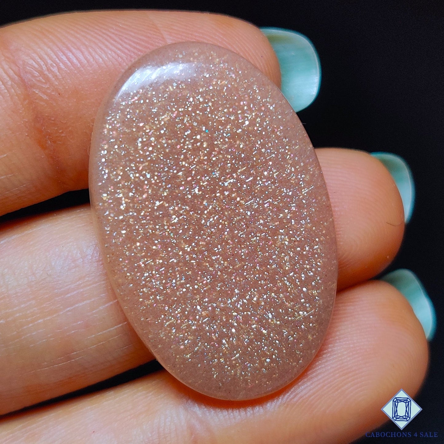 Peach Moonstone with Sunstone