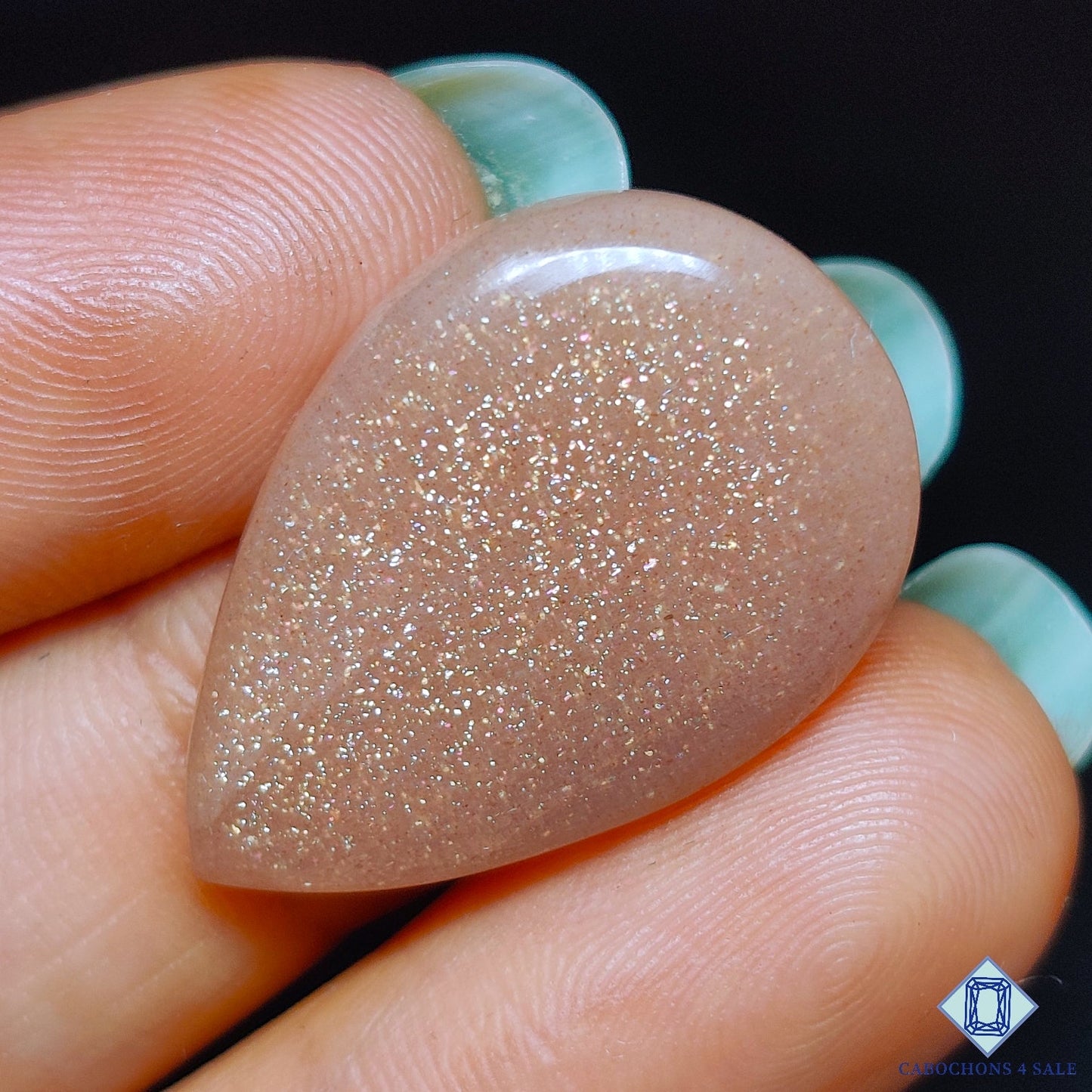 Peach Moonstone with Sunstone