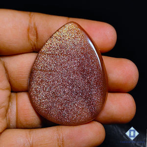 Natural Peach Moonstone with Sunstone Gemstone Pear Cabochons 50*41*7mm from Madagascar available for sale
