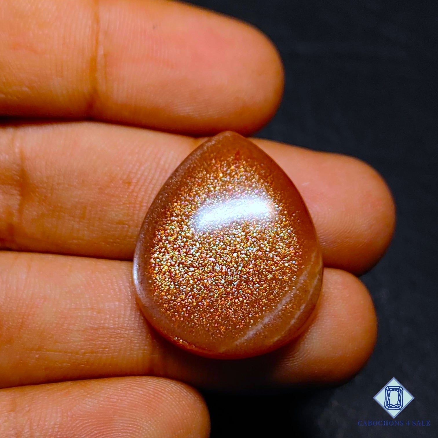 Peach Moonstone with Sunstone