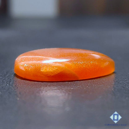 Natural Peach Moonstone with Sunstone Gemstone Pear Cabochons 27*22*6mm from Madagascar available for sale