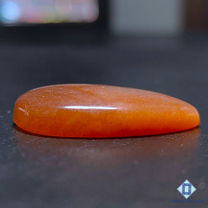 Natural Peach Moonstone with Sunstone Gemstone Pear Cabochons 31*26*6mm from Madagascar available for sale