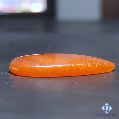 Natural Peach Moonstone with Sunstone Gemstone Pear Cabochons 31*24*5mm from Madagascar available for sale