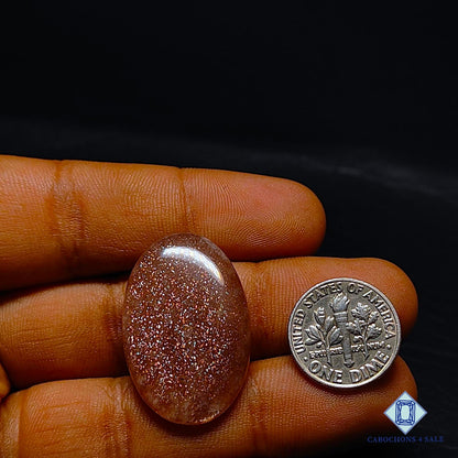 Natural Peach Moonstone with Sunstone Gemstone Oval Cabochons 31*20*5mm from Madagascar available for sale