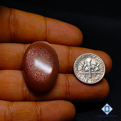 Natural Peach Moonstone with Sunstone Gemstone Oval Cabochons 29*19*7mm from Madagascar available for sale