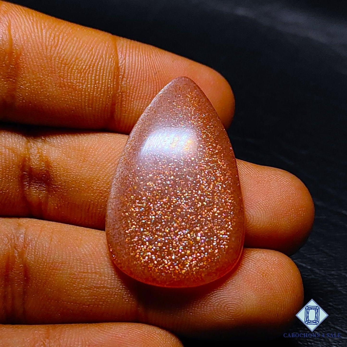 Peach Moonstone with Sunstone