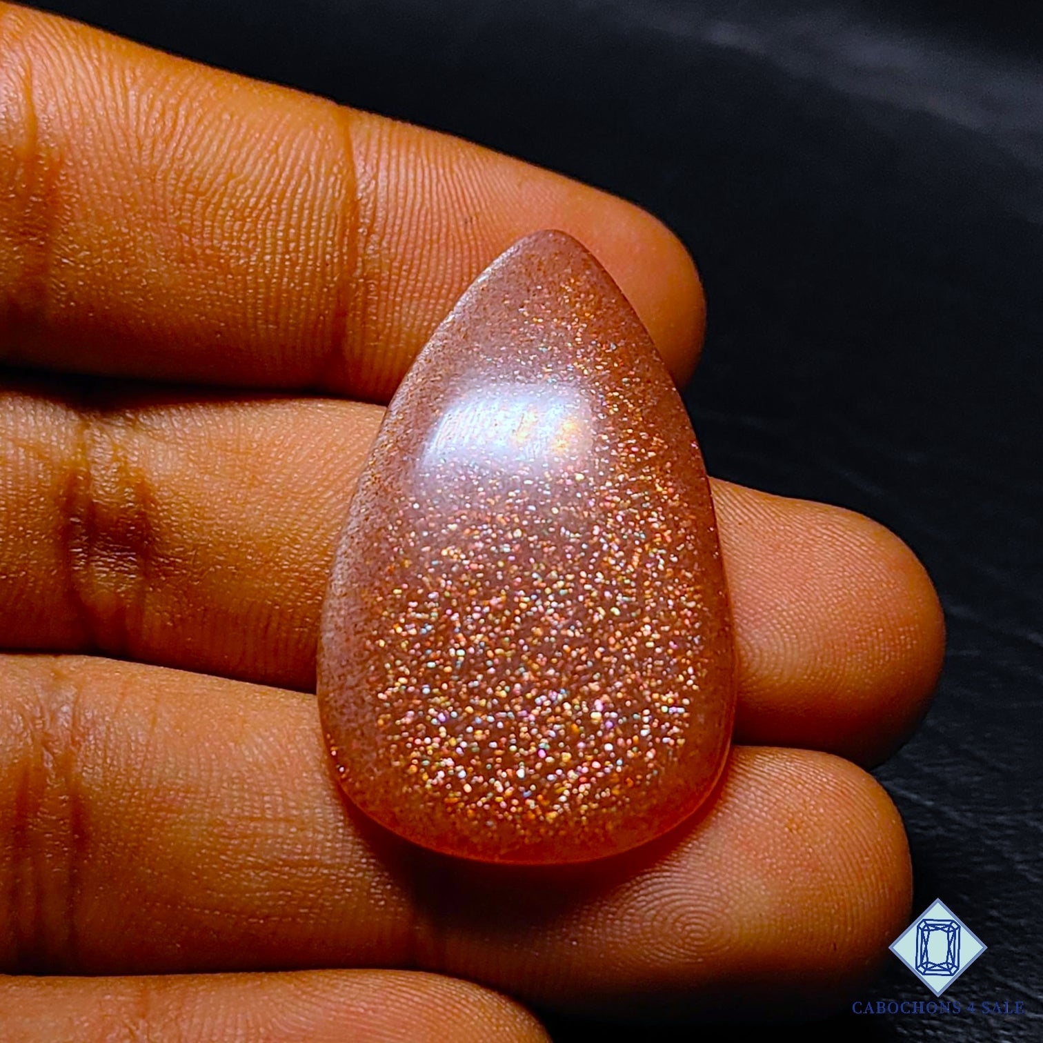 Peach Moonstone with Sunstone
