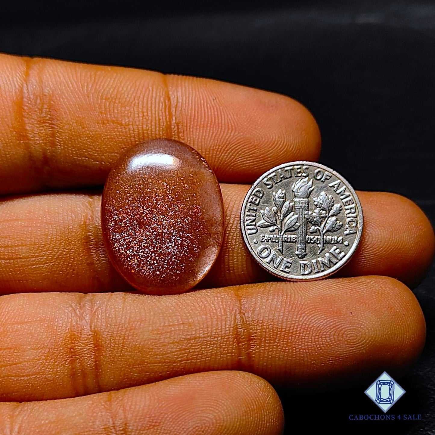 Natural Peach Moonstone with Sunstone Gemstone Oval Cabochons 23*18*5mm from Madagascar available for sale