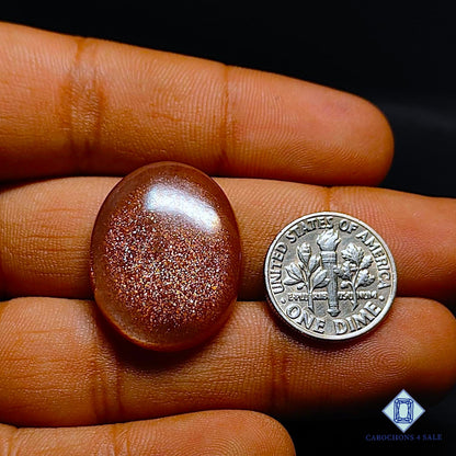 Natural Peach Moonstone with Sunstone Gemstone Oval Cabochons 26*20*6mm from Madagascar available for sale