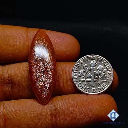 Natural Peach Moonstone with Sunstone Gemstone Marquise Cabochons 35*12*5mm from Madagascar available for sale