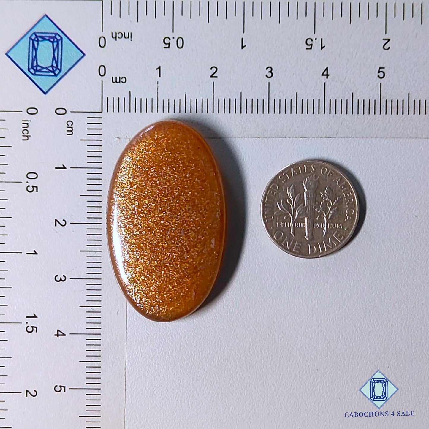 Natural Peach Moonstone with Sunstone Gemstone Oval Cabochons 36*21*6mm from Madagascar available for sale