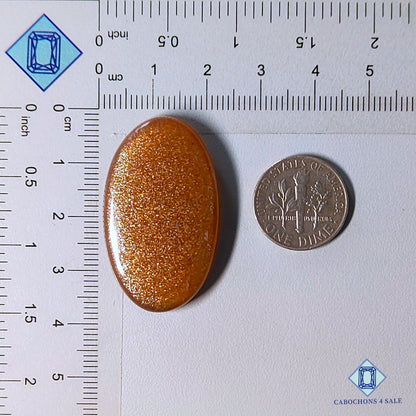 Natural Peach Moonstone with Sunstone Gemstone Oval Cabochons 36*21*6mm from Madagascar available for sale