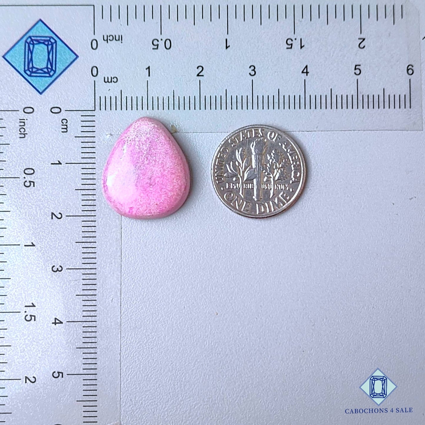 Natural Pink Calcite Gemstone  Pear Cabochons 19*16*6mm from Mexico available for sale