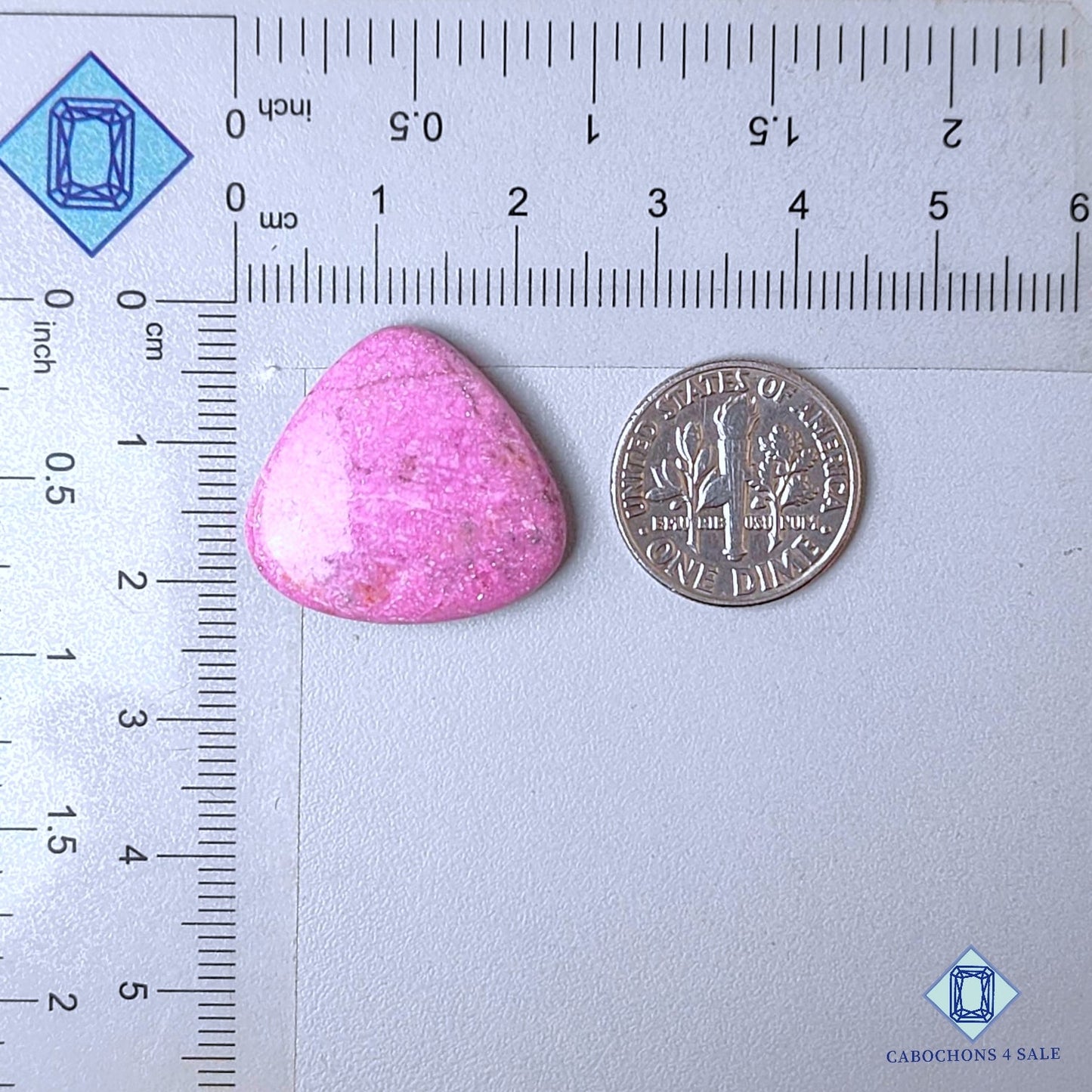 Natural Pink Calcite Gemstone  Pear Cabochons 23*21*5mm from Mexico available for sale