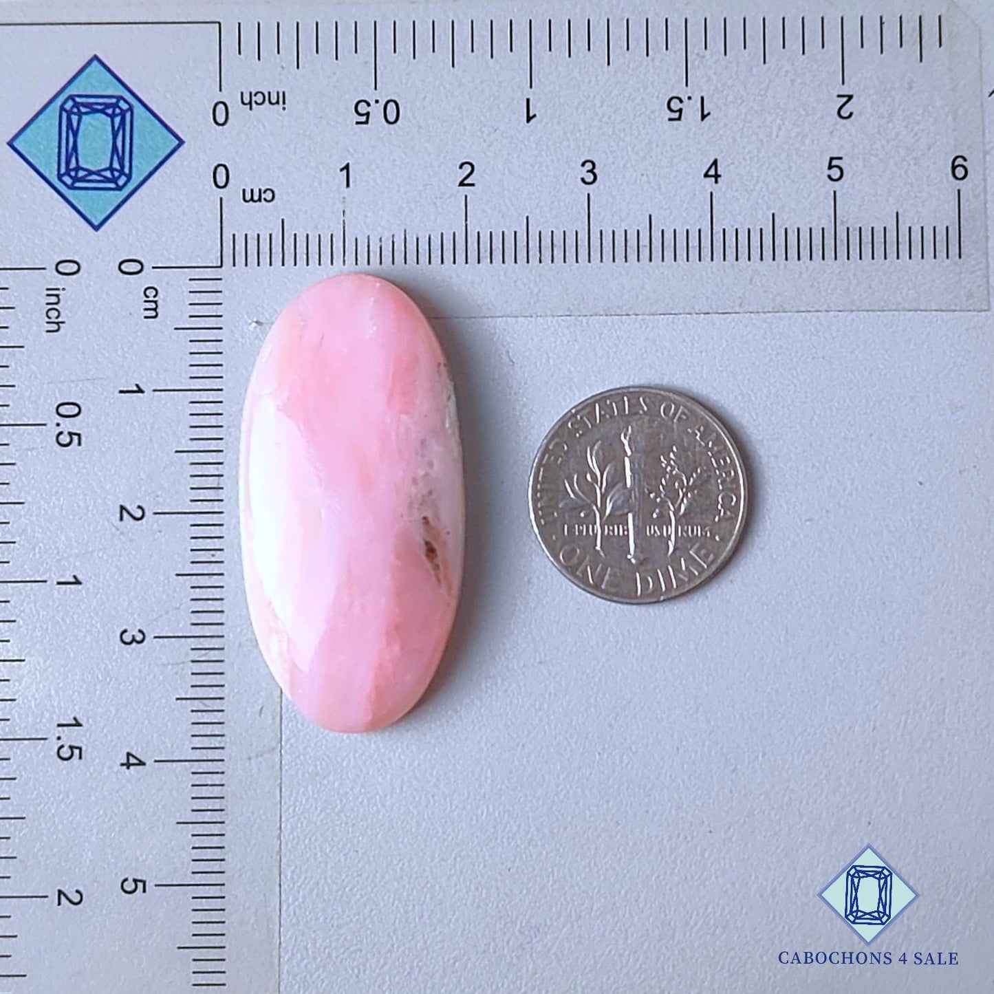 Natural Pink Opal Gemstone  Oval Cabochons 37*18*6mm from Peru  available for sale