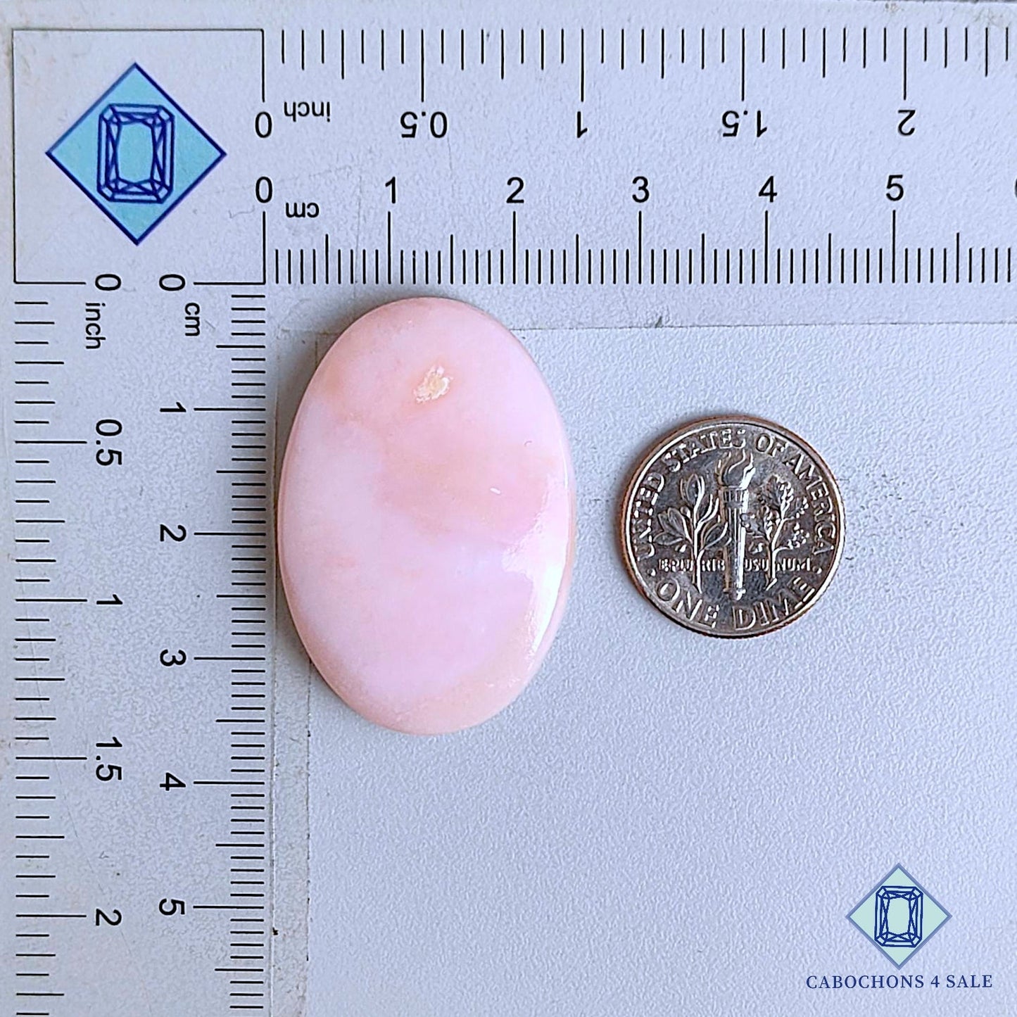 Natural Pink Opal Gemstone  Oval Cabochons 34*23*7mm From Peru available for sale