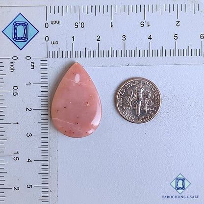 Natural Pink Opal Gemstone  Pear Cabochons 29*19*5mm From Peru available for sale
