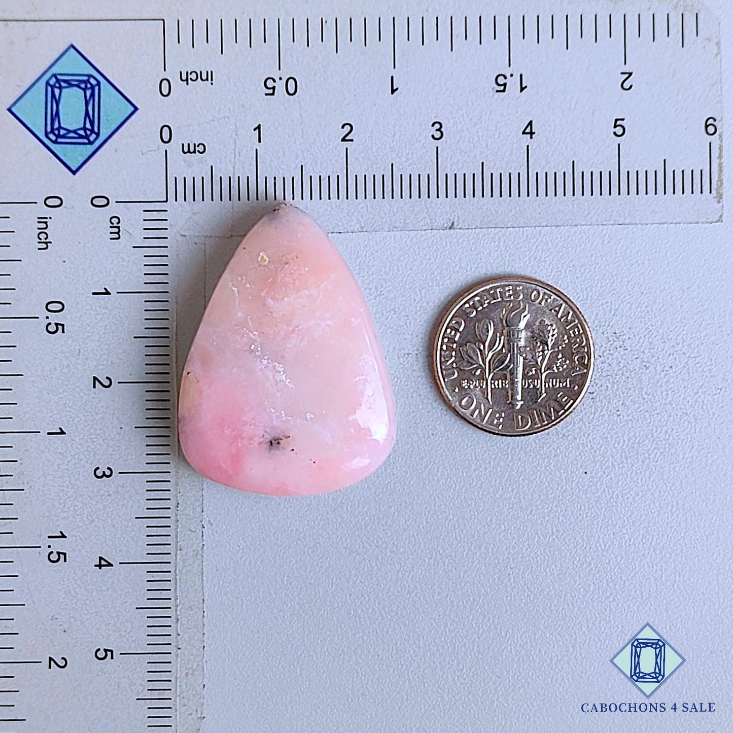 Natural Pink Opal Gemstone  Pear Cabochons 32*23*7mm From Peru available for sale