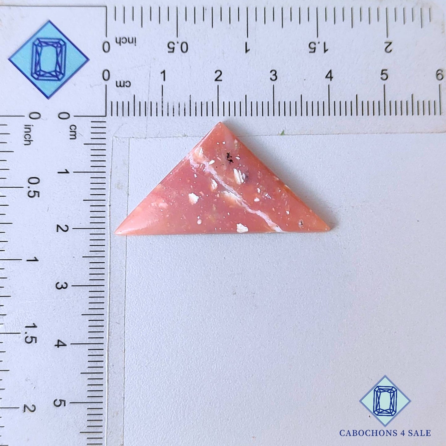 Natural Pink Opal Gemstone  Triangle Cabochons 37*20*4mm from Peru available for sale
