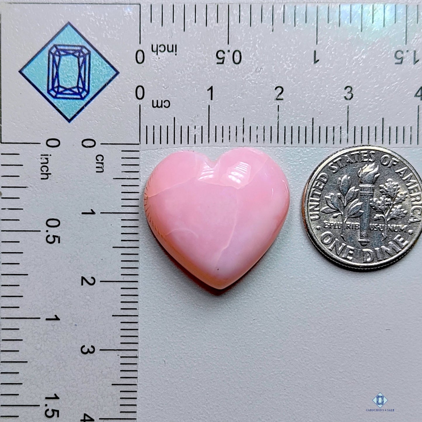 Pink Opal Heart Carvings