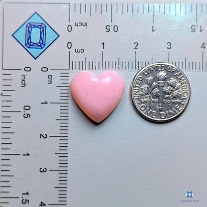 Pink Opal Heart Carvings