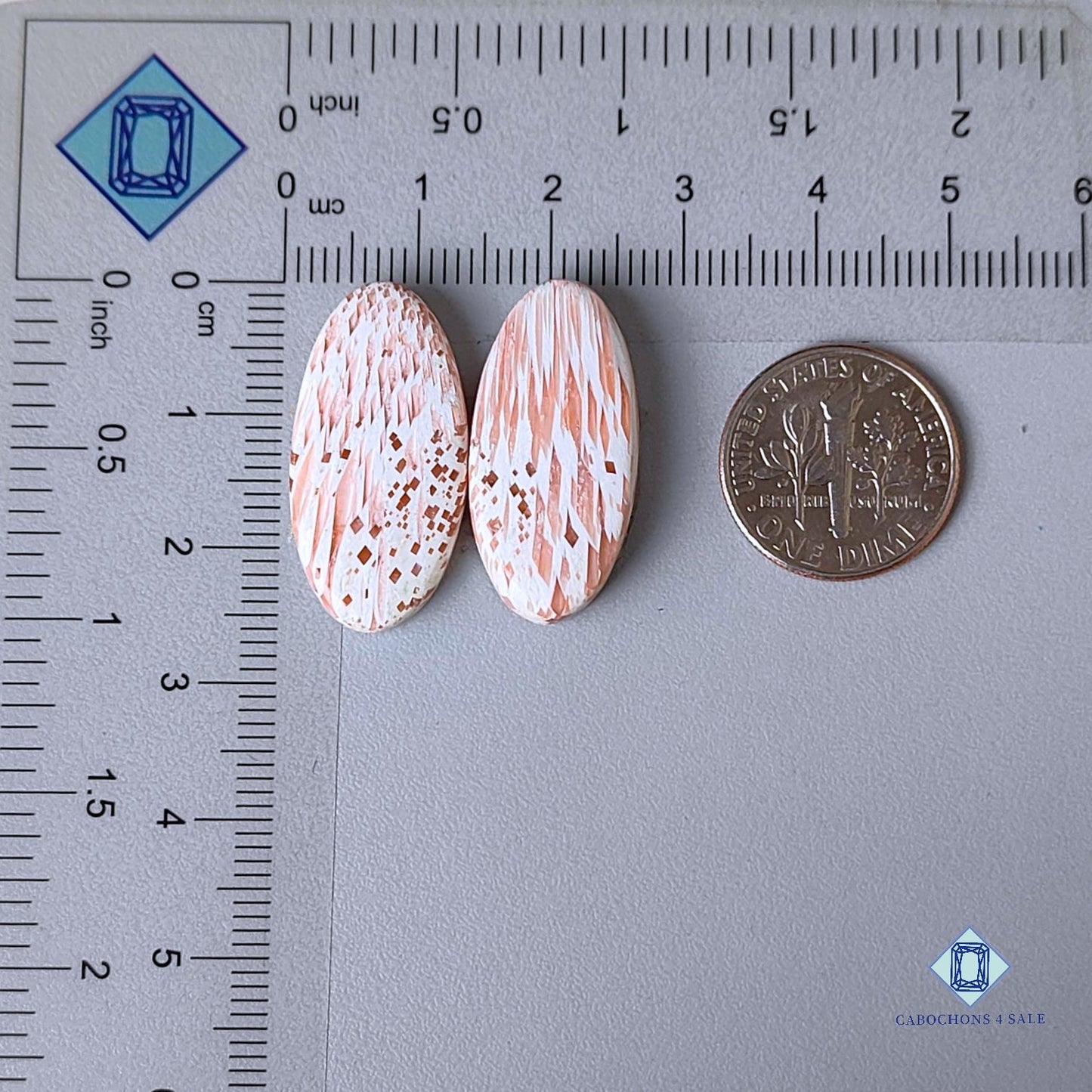 Natural Pink Scolecite Gemstone Oval Pairs 25*12*5mmfrom India available for sale