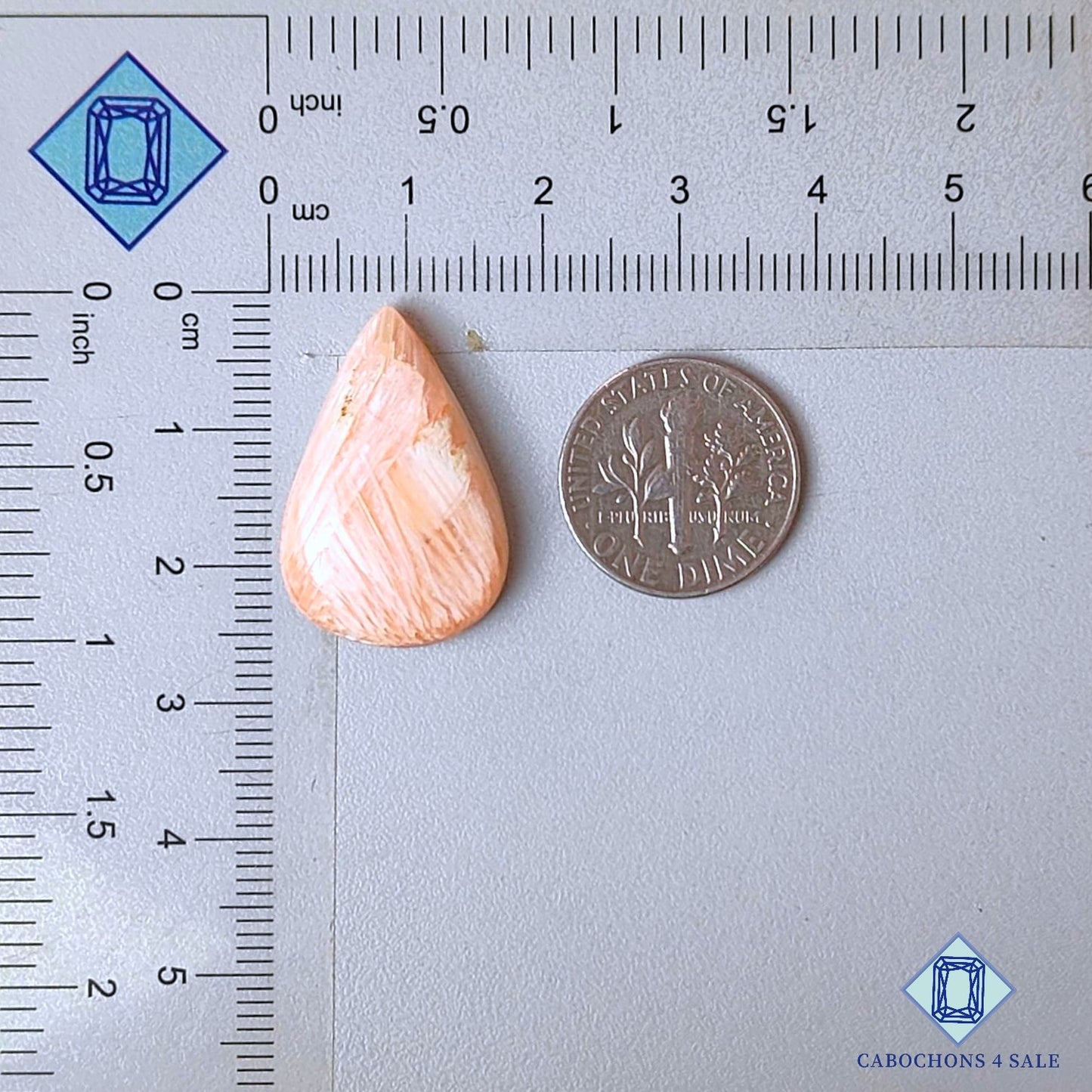 Natural Pink Scolecite Gemstone Pear Cabochons 25*17*5mm from India  available for sale