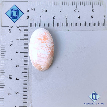 Natural Pink Scolecite Gemstone  Oval Cabochons 35*19*7mm from India available for sale